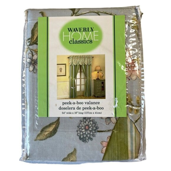Waverly Window Valance Nassau Vine Mist Peek a Boo 54" W x 16" L Cottagecore NEW - Picture 1 of 2